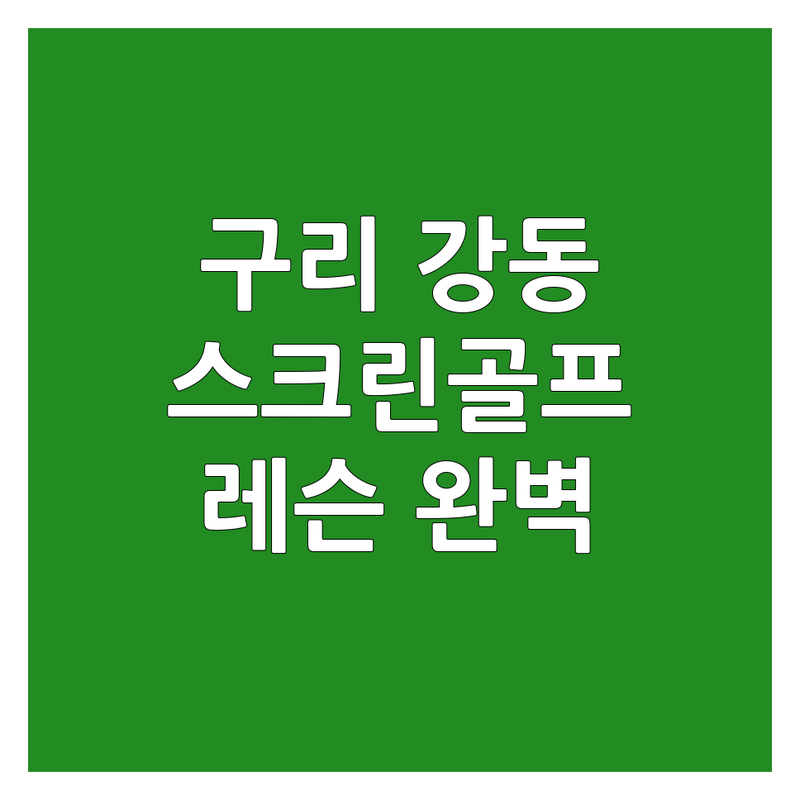 구리/강동 스크린골프레슨 완벽 가이드 | 현지인이 추천하는 BEST 선택