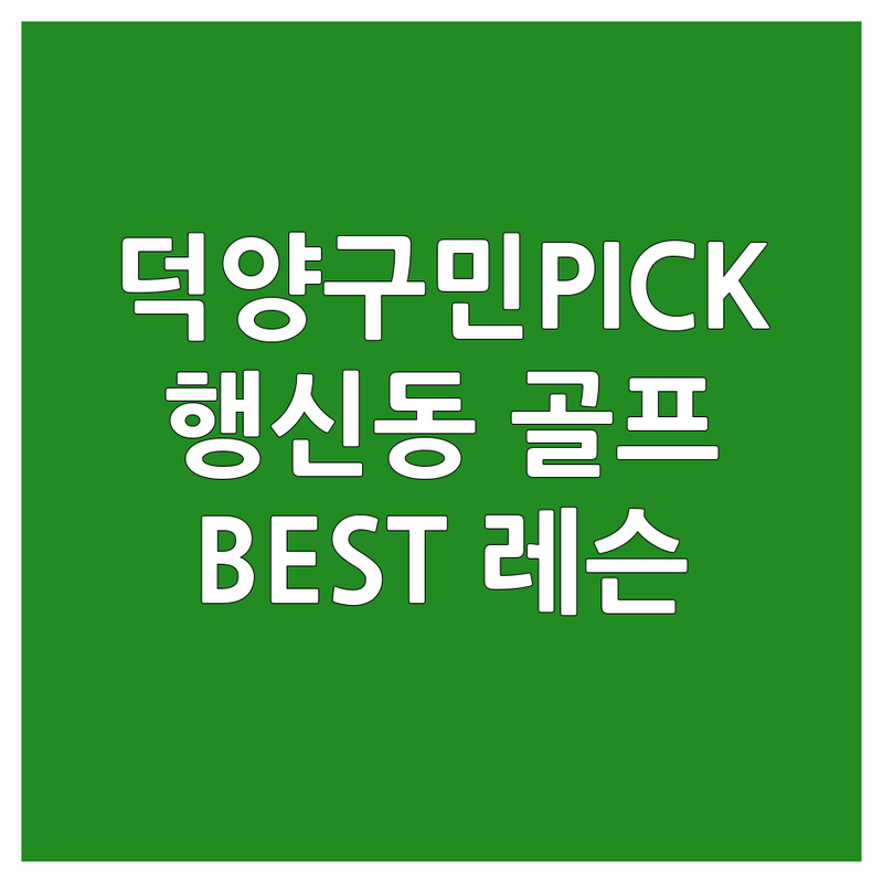 고양시 덕양구 행신동 골프레슨 예약, 현지인이 추천하는 BEST 선택