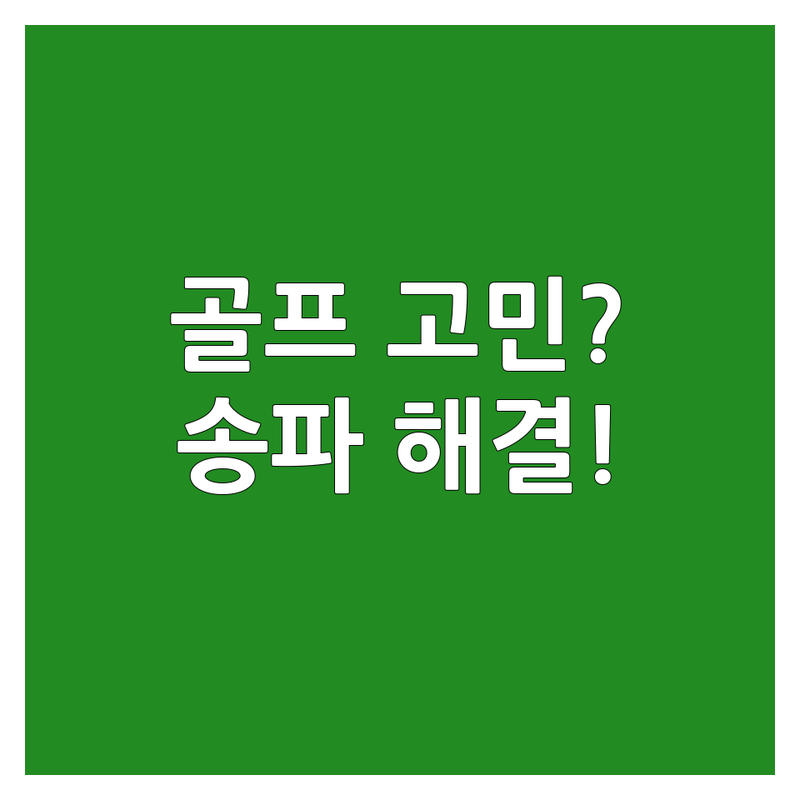 골프샷 고민 해결! 서울 송파구 골프용품 솔루션 | 전문가가 알려주는 선택 팁