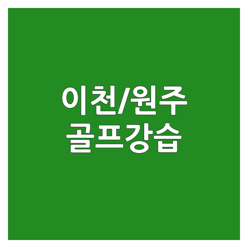 이천/원주 골프강습 고민 해결! 믿을 수 있는 골프 아카데미 | 맞춤형 서비스 가이드